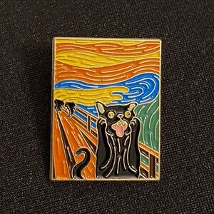 Feline Freakout Enamel Pin or Magnet - The Scream you may need to let out soon